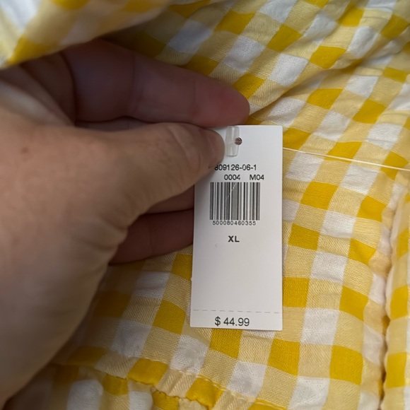 NWT Old Navy Women's Yellow Gingham Fit & Flare Tiered Seersucker Maxi dress XL - Picture 5 of 5